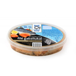 Kepti lašišų filės gabaliukai drebučiuose, 300 g