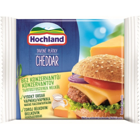 Lydytas sūris HOCHLAND, CHEDDAR, riekelėmis, 130 g