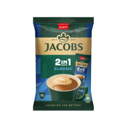 Tirpiosios kavos gėrimas JACOBS, 2in1, maiš., 10 vnt., 124 g