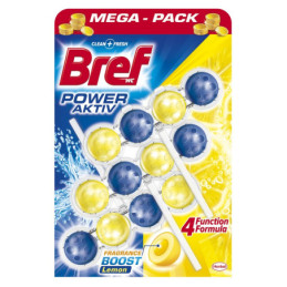 WC valiklis-gaiviklis BREF POWER AKTIV LEMON, 3x50 g