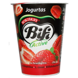 Jogurtas BIFI ACTIVE su braškėmis, 2% r., 360 g