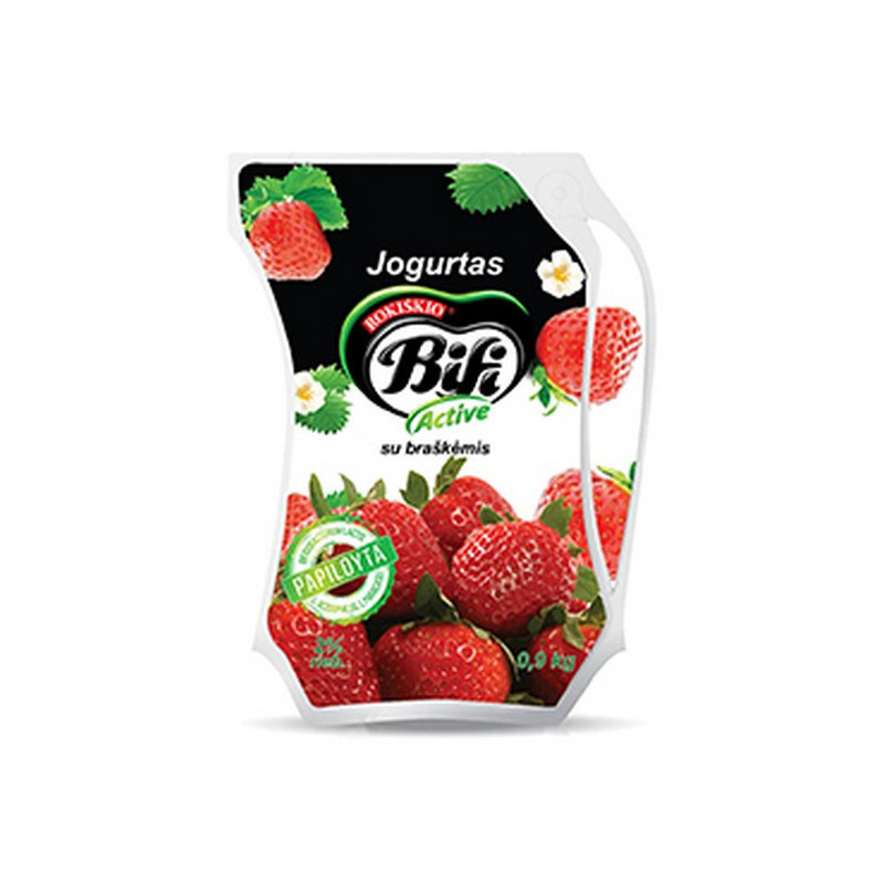 Jogurtas BIFI ACTIVE su braškėmis, 2% rieb., 900 g