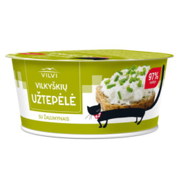 Varškės užtepėlė VILKYŠKIŲ su žalumynais, 18% rieb., 150 g