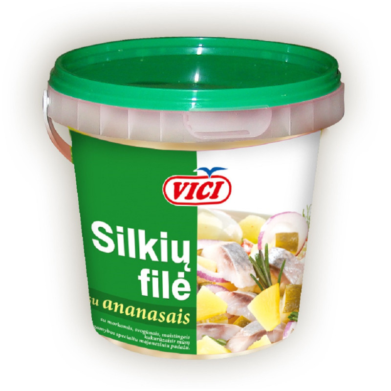 Silkių filė su ananasais baltame padaže VIČI 600g