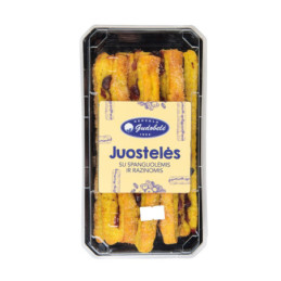 Juostelės su spanguolėmis ir razinomis, 300 g