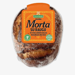 Duona su raugu ir viso grūdo dalių ruginais miltais, 500 g