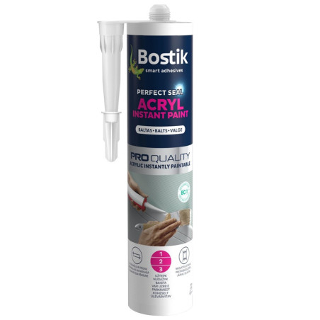 Akrilinis dažomasis hermetikas Inst Bostik 280 ml, baltas