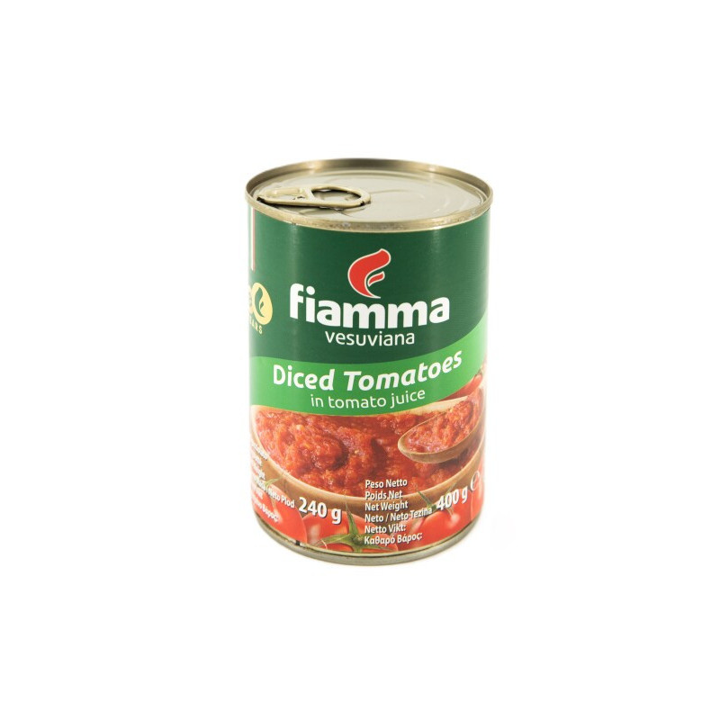 Konservuoti pomidorai FIAMMA VESUVIANA, pjaustyti, 400 g