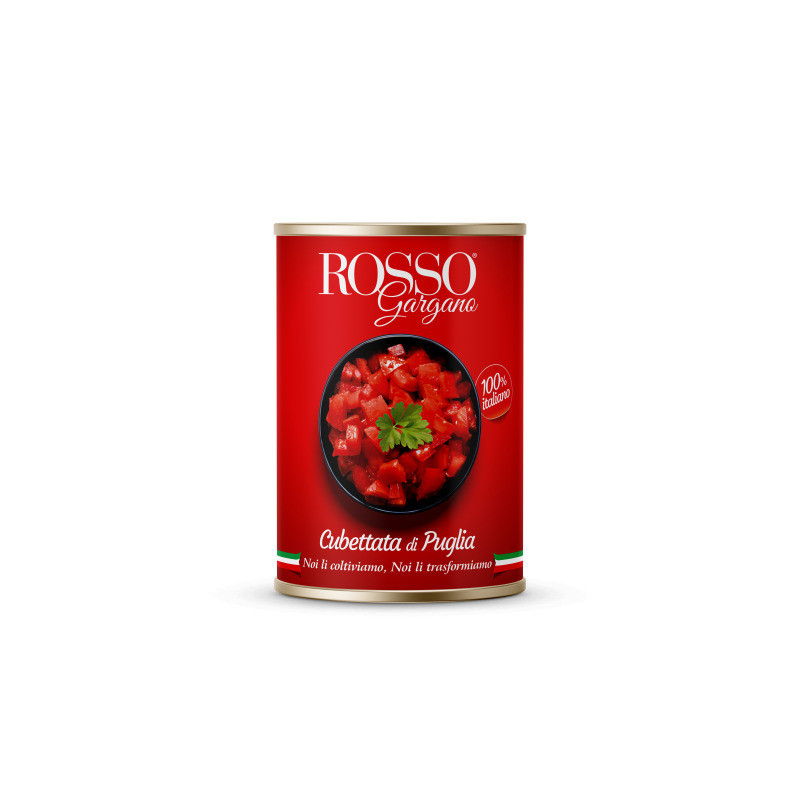 Konservuoti pomidorai ROSSO GARGANO, smulkinti, skard. 400 g