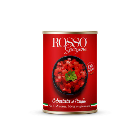 Konservuoti pomidorai ROSSO GARGANO, smulkinti, skard. 400 g