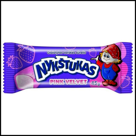 Gl.varškės sūrelis NYKŠTUKAS,PINK VELVET su brašk.br.gl.,45 g