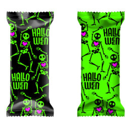 Vafliniai saldainiai HALLOWEEN su žaliu, rūgščiu kremu, kg