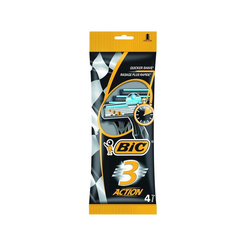 Skustuvas BIC3 P4 ACTION BAG, 4 vnt Skustuvas BIC3 P4 ACTION BAG, 4 vnt