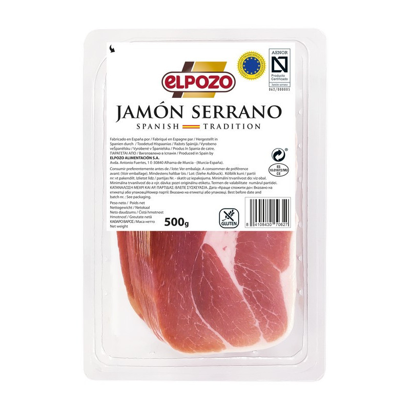 Kumpis SERRANO ELPOZO, supjaustytas, 500 g Kumpis SERRANO ELPOZO, supjaustytas, 500 g
