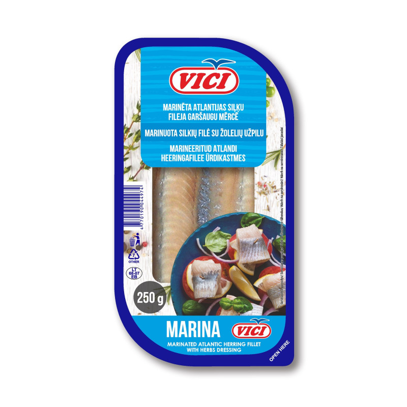 Silkių file "Marina" su gaiviu užpilu, 250g Silkių file "Marina" su gaiviu užpilu, 250g