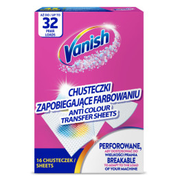 Skalbiamosios servetėlės VANISH ANTI COLOUR, 16 vnt.