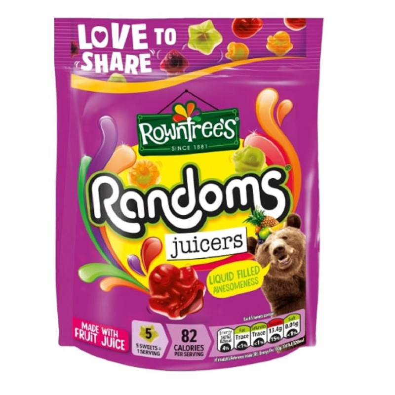 Guminukai ROWNTREES RANDOMS vaisių sk., 140 g Guminukai ROWNTREES RANDOMS vaisių sk., 140 g