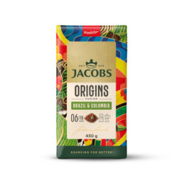 Malta kava JACOBS ORIGINS BRAZIL & COLOMBIA, 450 g