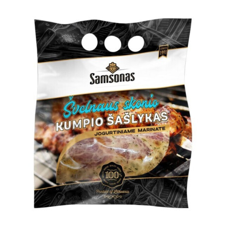 Kiaulien. kumpio šašlykas SAMSONAS,jogurt.marinate,~800g.,kg