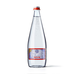 Gazuotas natūralus mineralinis vanduo TICHĖ stikle, 0,7l