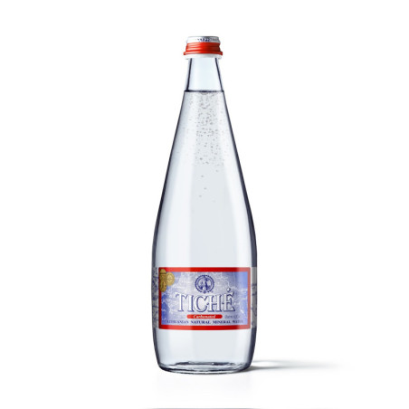 Gazuotas natūralus mineralinis vanduo TICHĖ stikle, 0,7l