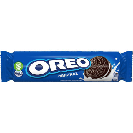 Kakaviniai sausainiai OREO su vanilės sk. įdaru, 154 g