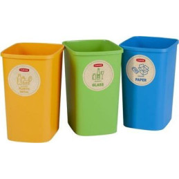 Rūšiavimo šiukšliadėžių rinkinys ECO FRIENDLY, 3 × 9 l