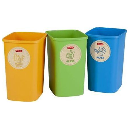 Rūšiavimo šiukšliadėžių rinkinys ECO FRIENDLY, 3 × 9 l